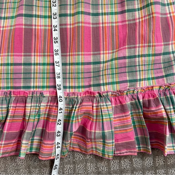 Valencia and Vine Lucy Plaid Smocked Ruffle Midi Dress 100% Cotton Size Large - Picture 7 of 7